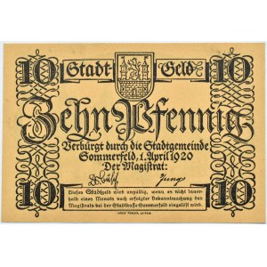 Sommerfeld/Lubsko, 10 feniků 1920, UNC