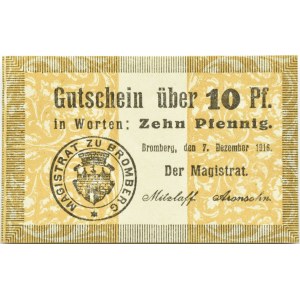 Bromberg/Bydgoszcz, Gutschein 10 pfennig 1916, round dot, light brown, UNC