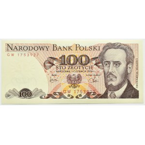 Polen, PRL, L. Waryński, 100 Zloty 1979, GW-Serie, Warschau, UNC