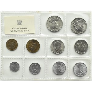 Polsko, PRL, sada polských mincí, 10 grošů-20 zlotých 1975(1976), Varšava, UNC
