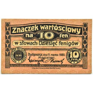 Bromberg/Bydgoszcz, value stamp 10 fenig 1920, UNC