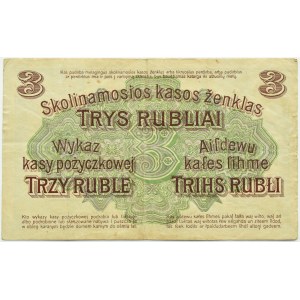 Polsko/Německo, Poznaň 3 ruble 1916 OST, série P - klauzule 24 words