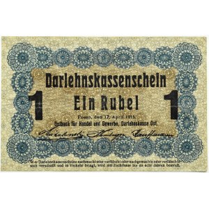 Polsko/Německo, Poznaň 1 rubl 1916 OST, světlý podtisk, 24 slov - 1,8 mm