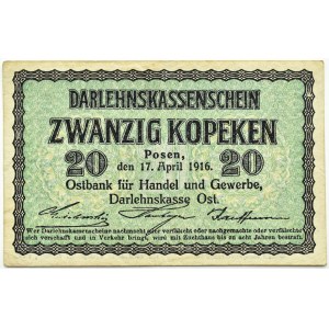 Poland/Germany, Poznań 20 kopecks 1916 OST, no series letter