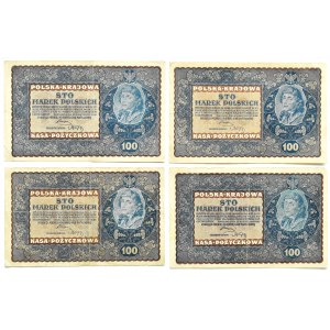 Polsko, Druhá republika, šarže 100 marek 1919, různé série, Varšava