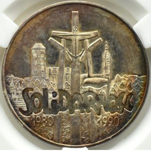 Poland, Third Republic, 100000 zloty 1990, Solidarity type A, Warsaw, GIBON MS65