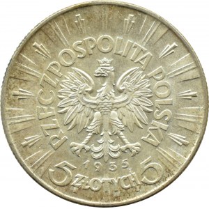 Poland, Second Republic, Józef Piłsudski, 5 zloty 1935, Warsaw, UNC