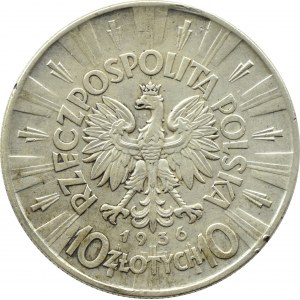 Polsko, Druhá republika, Józef Piłsudski 10 zlotých 1936, Varšava