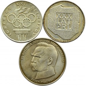 Poland, People's Republic of Poland, flight of silver coins 1974-1988, XXX years of the People's Republic of Poland, Olympics, Pilsudski, Warsaw