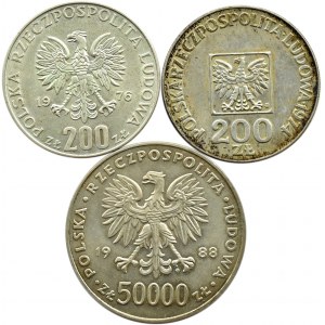 Polsko, Polská lidová republika, série stříbrných mincí 1974-1988, XXX let Polské lidové republiky, olympijské hry, Piłsudski, Varšava