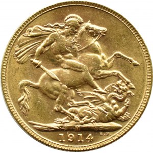 Australia, George V, sovereign 1914 M, Melbourne