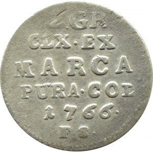 Stanisław A. Poniatowski, 2 silver pennies (half gold) 1766 F.S., Warsaw