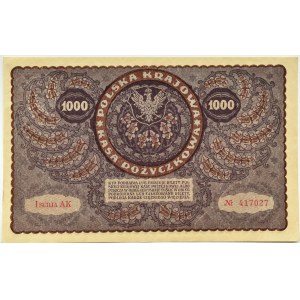 Polska, II RP, 1000 marek 1919, I serja AK - typ 7, Warszawa