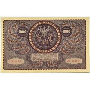 Polen, Zweite Republik, 1000 Mark 1919, 1. Serie AK - Typ 7, Warschau
