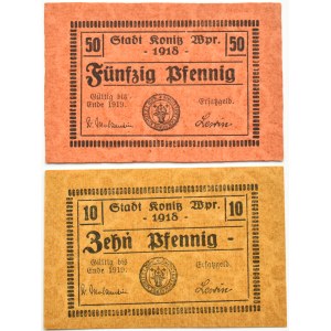 Konitz/Chojnice, 10 and 50 pfennig 1918, UNC