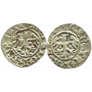 John I Olbracht, flight of two half-pennies without date, Cracow