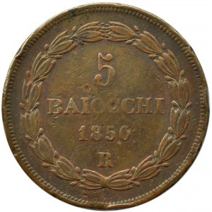 Kirchlicher Staat, Pius IX, 5 baiocchi 1850 R, Rom