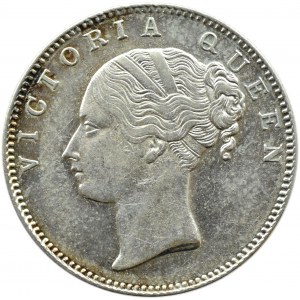 Indie/UK, Victoria, rupie 1840, Madras, Victoria Queen - nápis nad hlavou