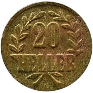 Německo, OstAfrica, Guilelmus (Wilhelm) II, 20 heller 1916 T, Tabora (OstAfrica)