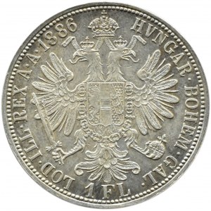 Austria-Hungary, Franz Joseph I, florin 1886, Vienna