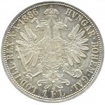 Rakousko-Uhersko, František Josef I., florin 1886, Vídeň