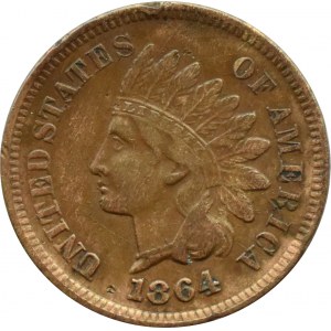 USA, Indian Head, cent 1864, Philadelphia
