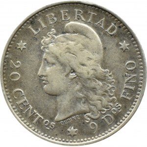Argent, 20 centavos 1882, Philadelphia