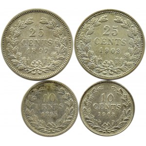 Netherlands, Wilhelmina, 10-25 cent 1895-1903, Utrecht