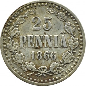 Finland/Russia, Alexander II, 25 pennia 1866 S, Helsinki