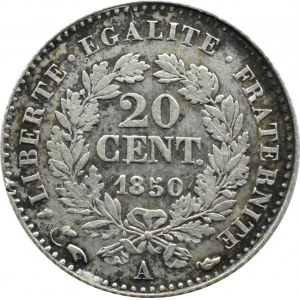 France, Republic, 20 centimes 1850 A, Paris