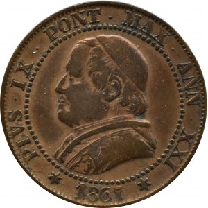 The Church State, Pius IX, 1 soldo (5 cent.) 1867 R, Rome