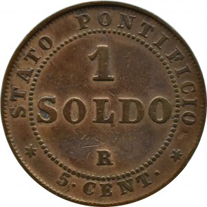 Państwo Kościelne, Pius IX, 1 soldo (5 cent.) 1867 R, Rzym