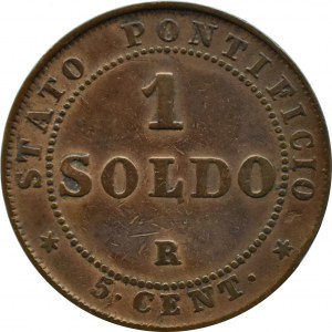 Kirchenstaat, Pius IX, 1 Soldo (5 Cent.) 1867 R, Rom