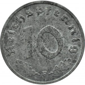Niemcy Zachodnie, 10 pfennig 1947 F, Stuttgart, rzadkie