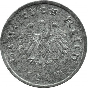 Niemcy Zachodnie, 10 pfennig 1947 F, Stuttgart, rzadkie