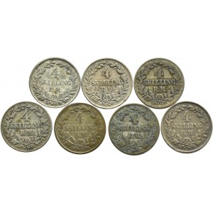 Dania, Fryderyk VIII, lot 4 Skilling R.M. 1854-1857, Altona
