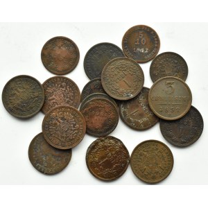 Rakousko, série měděných mincí 1852-1883 (2)