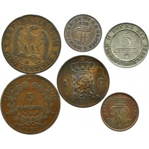 Europe, 19th century, flight of 6 beautiful coins