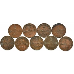 Německo, série drobných mincí - 1/4 krejcaru 1842-1866