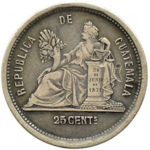 Guatemala, 20 centavos 1881, Philadelphia