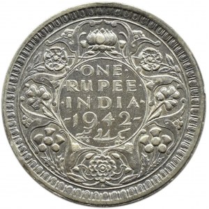 India/UK, George VI, 1942 rupee