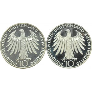 Germany, West Germany, lot 10 marks 1972 D/G, Munich/Stuttgart, proof