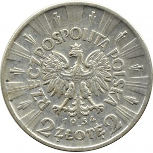 Polsko, Druhá republika, J. Piłsudski, 2 zloté 1934, Varšava
