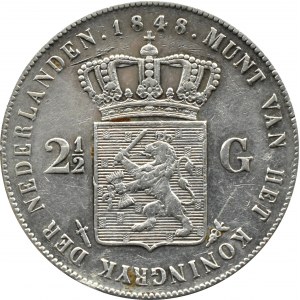 Nizozemsko, Willem II, 2 1/2 guldenů 1848, Utrecht