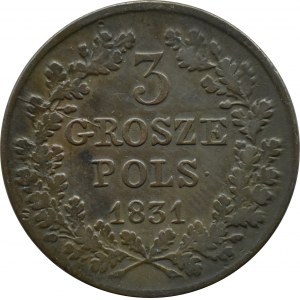 Listopadové povstání, 3 groše 1831 K.G., Varšava