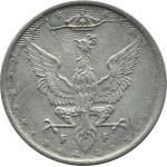 Królestwo Polskie, 10 fenigów 1917, Stuttgart, napis blisko obrzeża