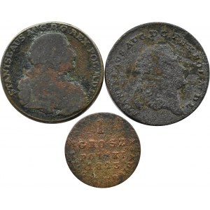 Stanislaw A. Poniatowski, flight of three coins, trojaki 1766 G, Krakow