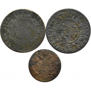 Stanisław A. Poniatowski, lot trzech monet, trojaki 1766 G, Kraków