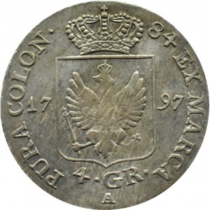 Německo, Prusko, Fridrich Vilém II, 4 groše (zlato) 1797 A, Berlín