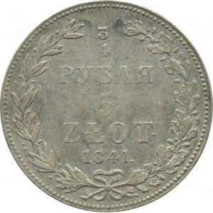 Mikuláš I., 3/4 rublu / 5 zlatých 1841 MW, Varšava, vzácný ročník